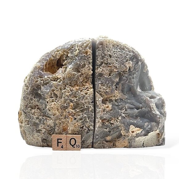 Agate Bookends Crystal Geode Center Natural Stone Book End Bookshelf Decor (FQ) - Picture 11 of 16